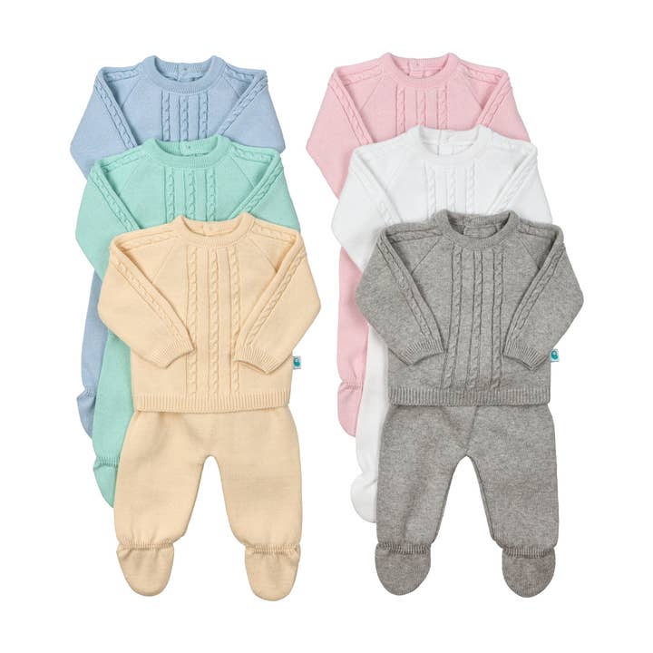 Bean Baby Clothes - Wholesale Clothing Set - Baby - Baby Cotton Knit Sweater and Pants Set0