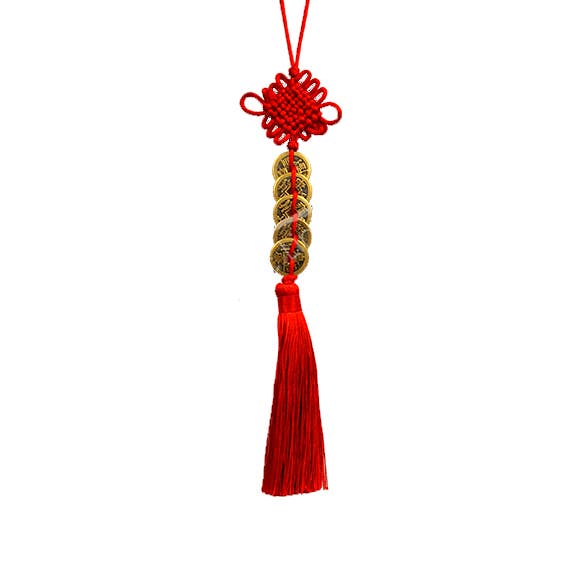 Oceanic Linkways Inc - Wholesale Decorative Tassel/Wall Drop - FENG SHUI HANGING - COIN ROW 12"L (PC)0