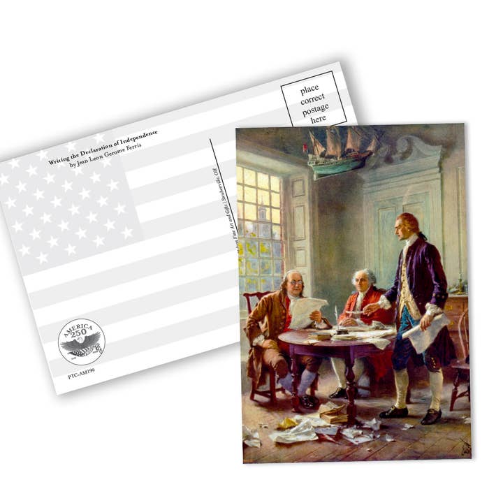 Writing the Declaration of Independence Postcard for wholesale by Nelson Gifts Wholesale