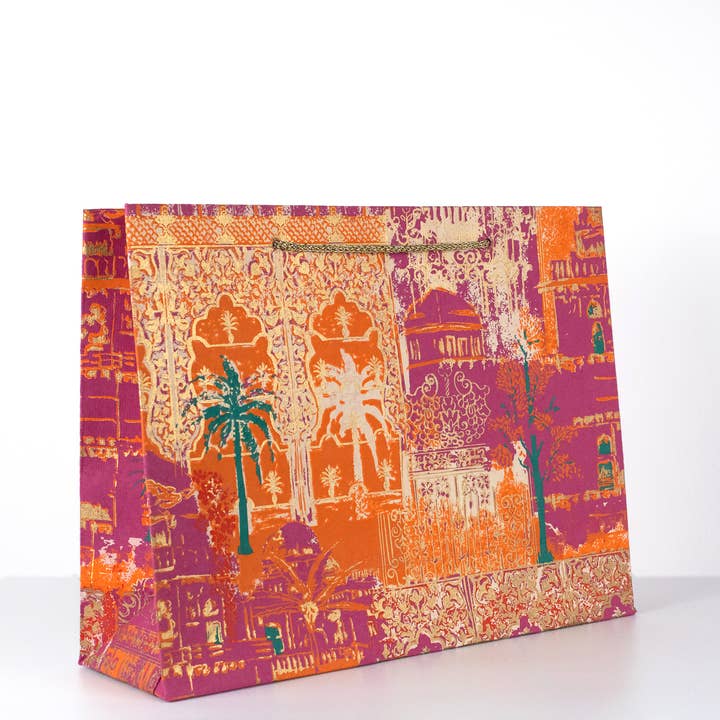 PaperSpree - Wholesale Gift Bag - Cotton Paper Gift Bag | Fushia Orange