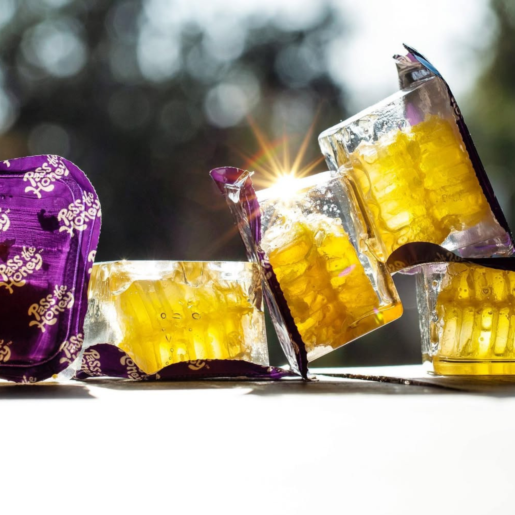 Pass the Honey - Wholesale Honey - 100% Pure Raw Snacking Honeycomb: 96ct in 4 Retail Caddies3