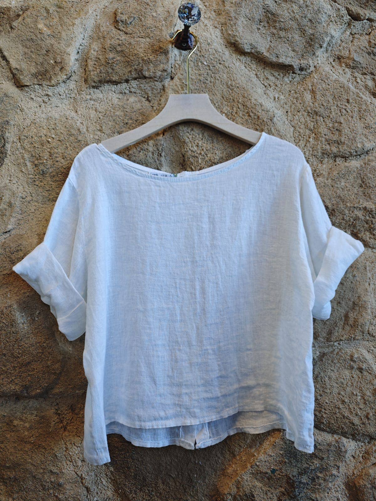 Linen & More – Engroshandel Bluse - Dame – Basic kort bluse i 100 % hør0