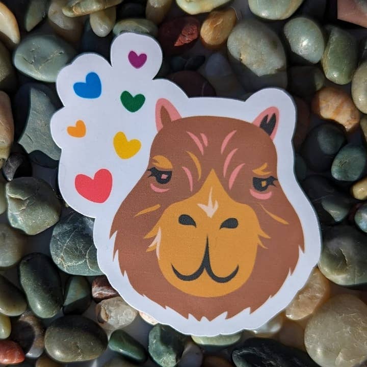 Capybara Pride klistermärke | Pride Vinyl klistermärke | Subtil Pride för wholesale av PrismPressCo