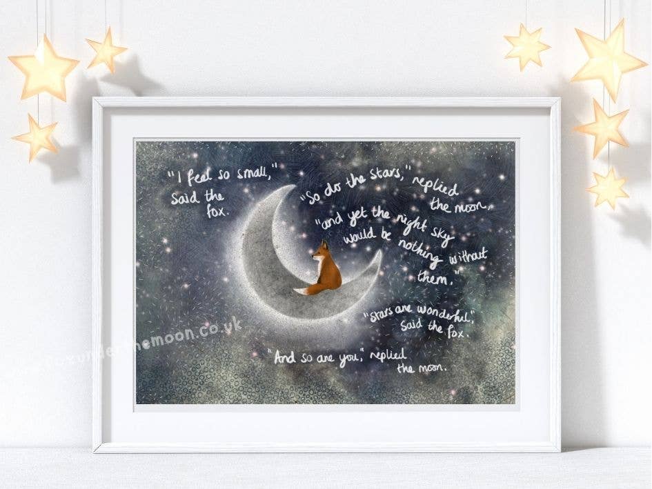 Fox Under The Moon - Wholesale Art Print - A4 Art Print ~ Small2