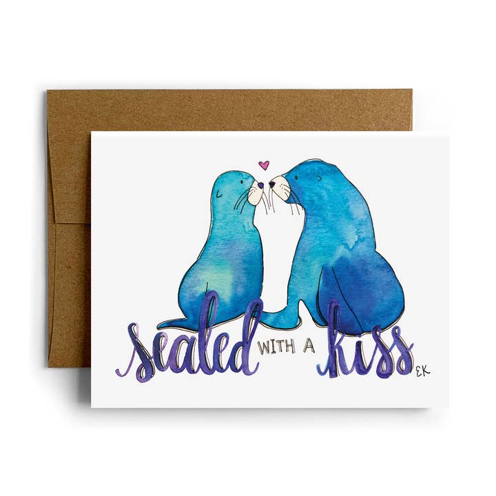 Carte Scellée Avec un Baiser pour la vente par Eileen Graphics