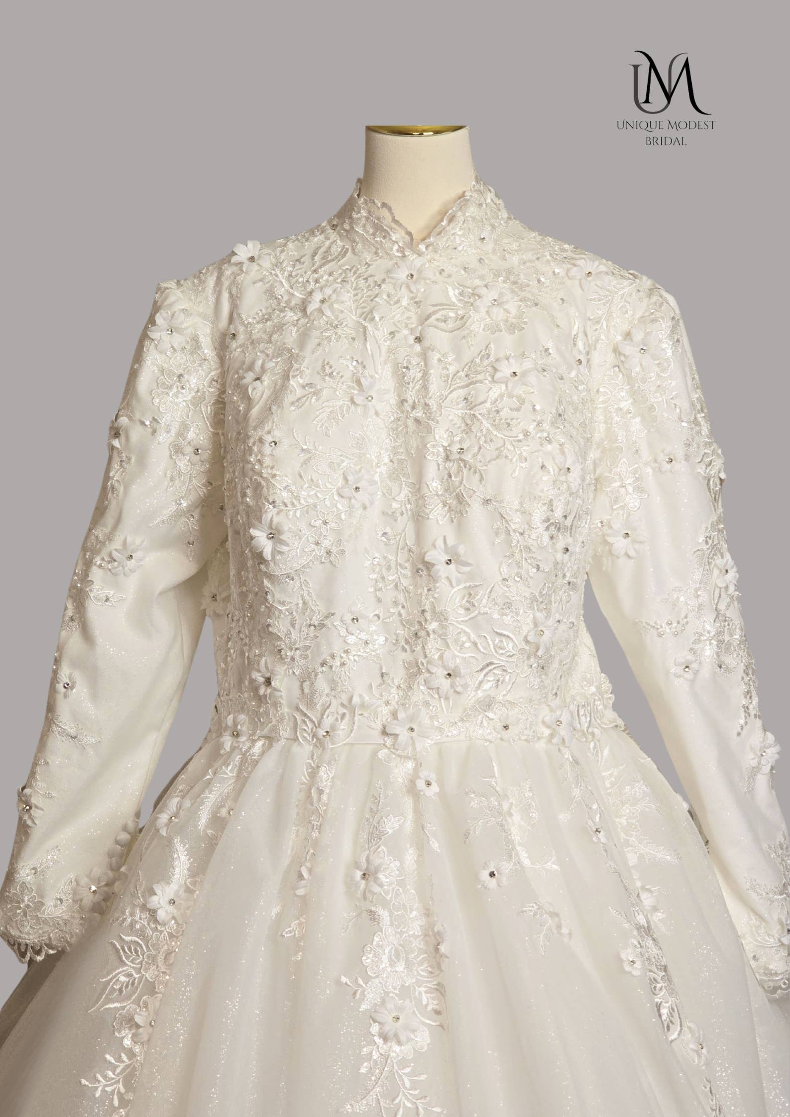 Unique Modest Bridal - Wholesale Gown - Women's - Grace - Elegant A-Line / Ball Gown Modest Wedding Dress6