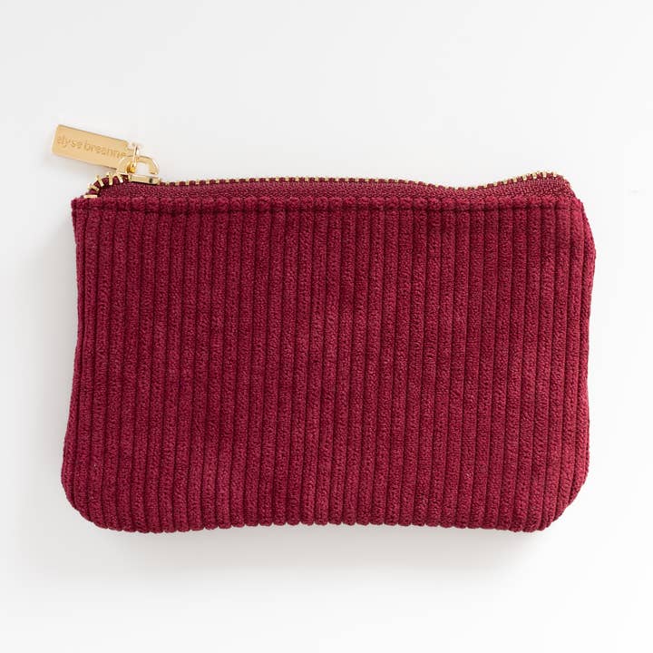 Pochette à pièces en velours côtelé rubis pour la vente par Elyse Breanne Design