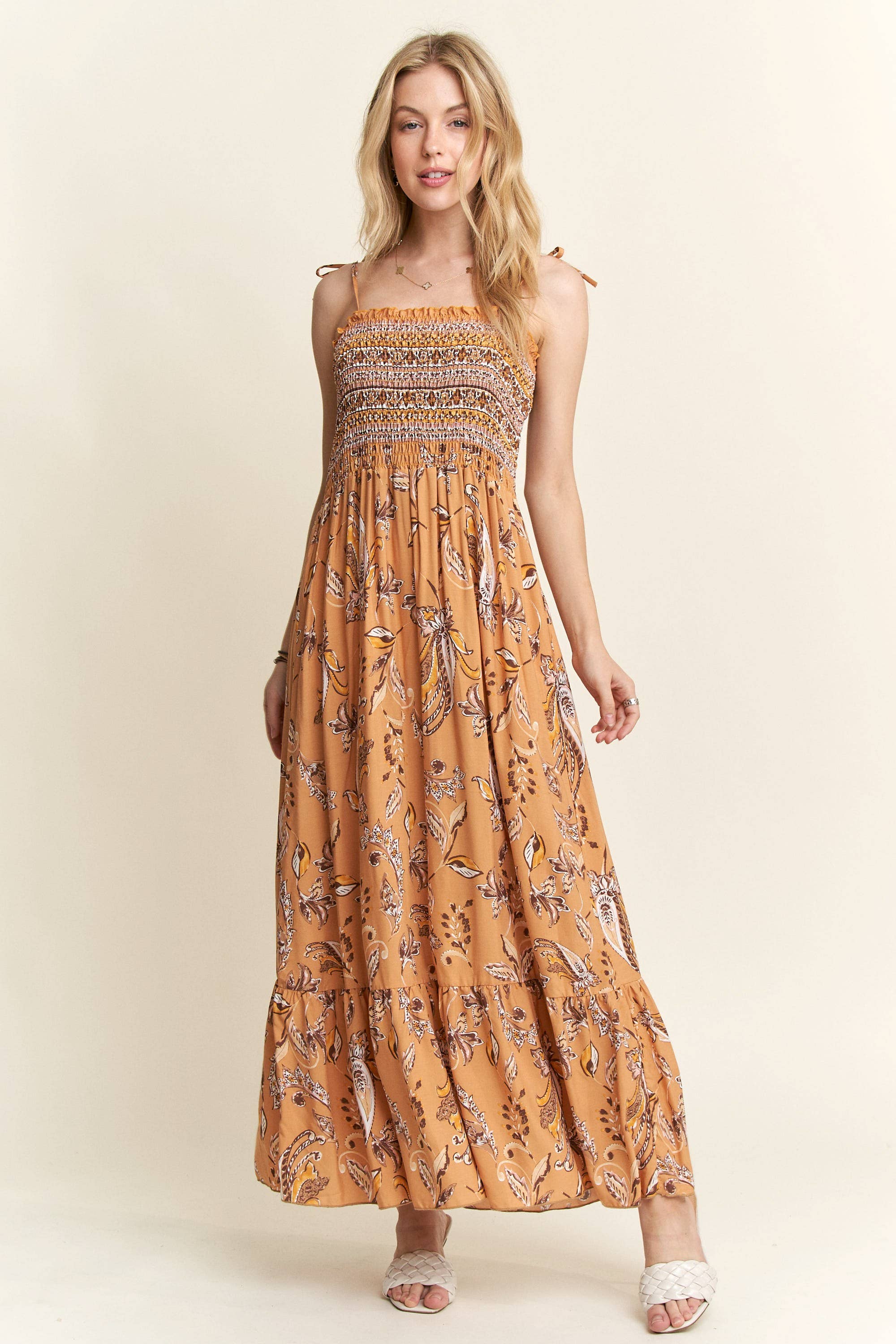 ADORA LA - Vendita all'ingrosso Vestito - Donna - D7501MM - ABITO MAXI CON SPALLINE ANNODATE16