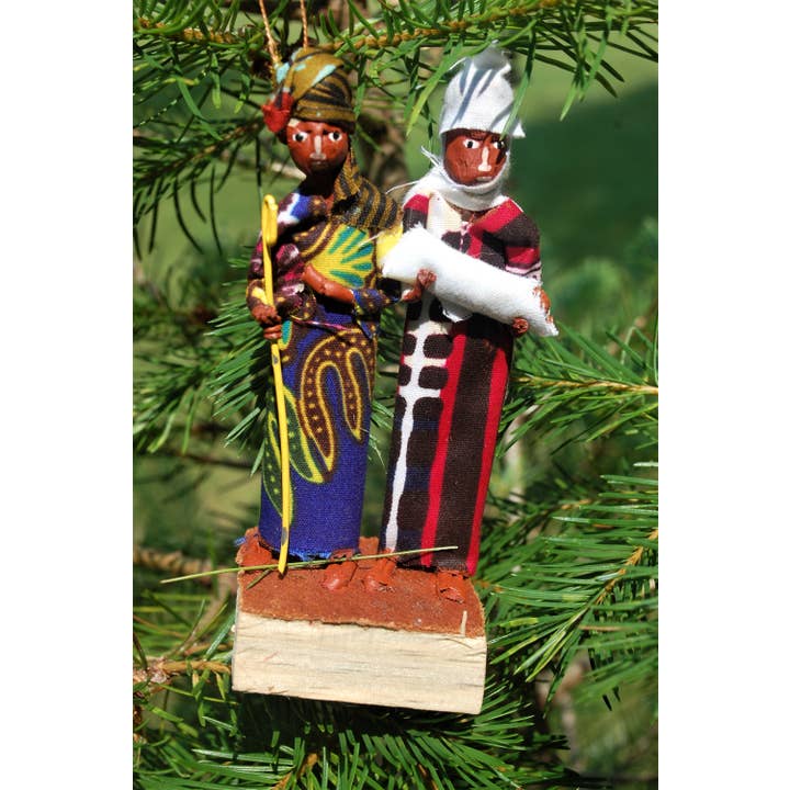 Décoration de la Sainte Famille Kitenge d'Ouganda, fabriquée à la main pour la vente par Sedona Spirit