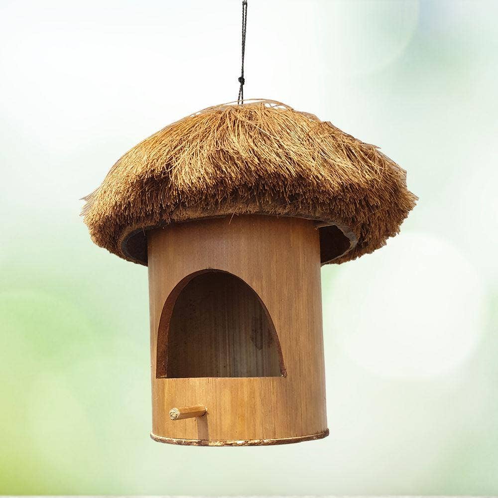 VIE - Wholesale Bird House - Bird Feeder/House, Bamboo, Approx 30cm Hanging Height1