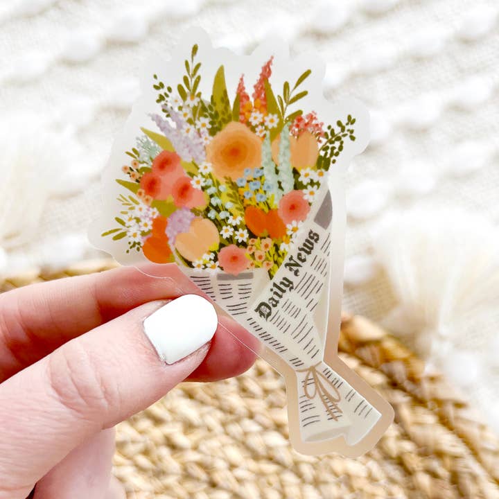 Bouquet transparent en autocollant pour journal 3,5 x 2,5 pouces pour la vente par Elyse Breanne Design