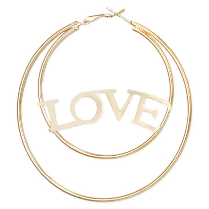 Big Love Gold Hoop Earrings for wholesale by ZAD