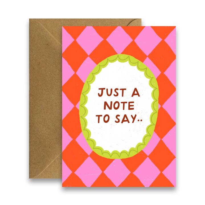 Gewoon een briefje om te zeggen - Moderne gedachten aan jou kaart voor wholesale door By Claire Schorman