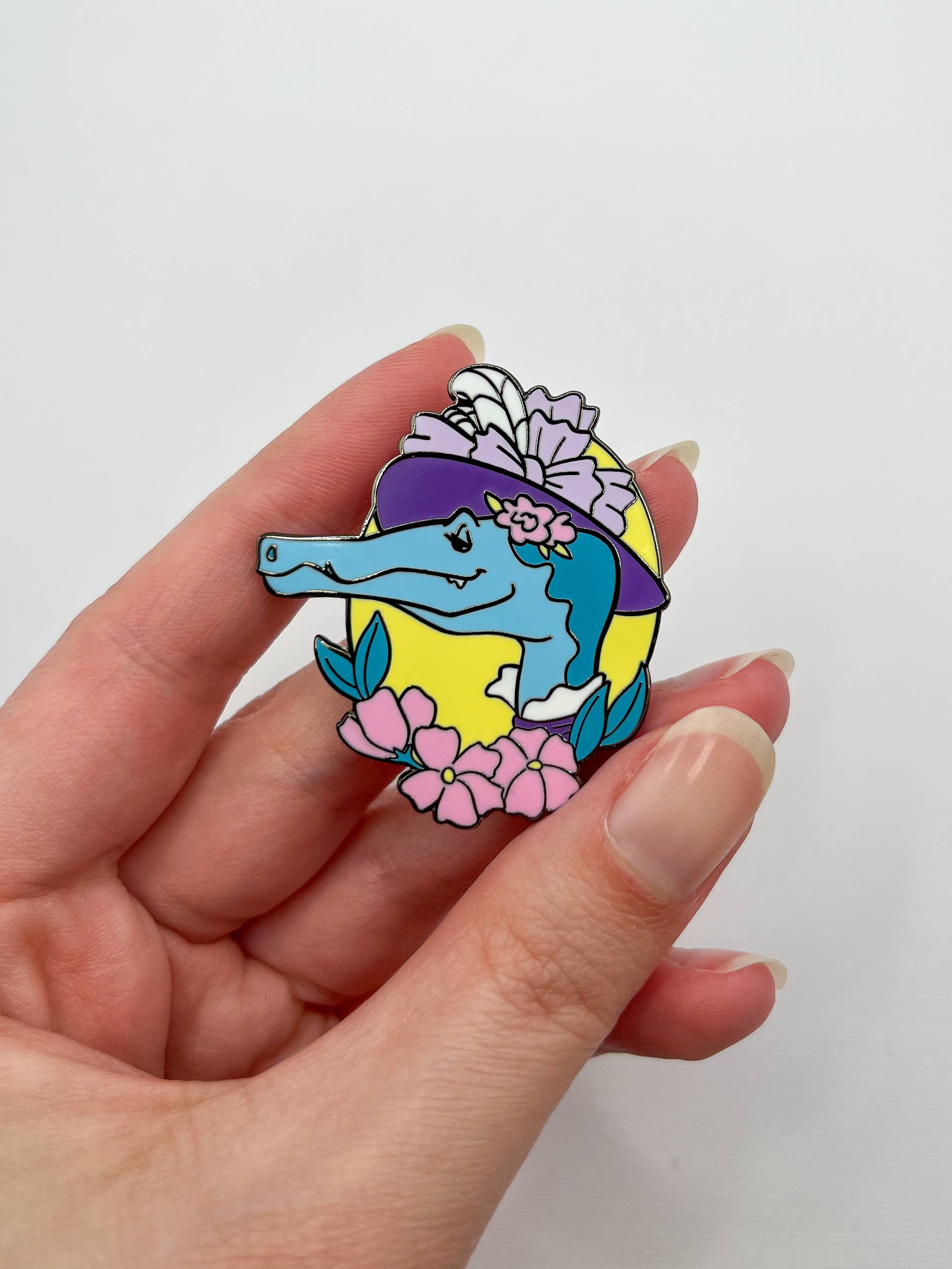 Geekly Whimsical - Wholesale Lapel Pin/Button - Dapper Dinos - Lucinda Spinosaurus Enamel Pin4