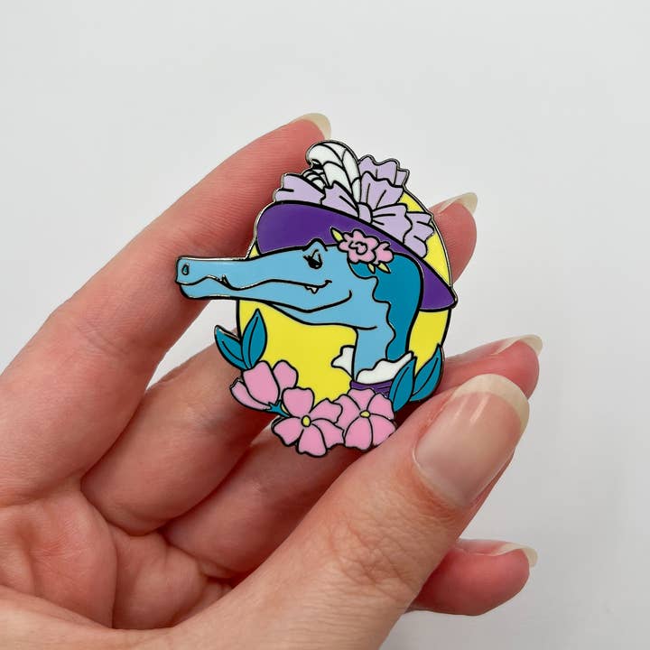 Geekly Whimsical - Wholesale Lapel Pin/Button - Dapper Dinos - Lucinda Spinosaurus Enamel Pin4