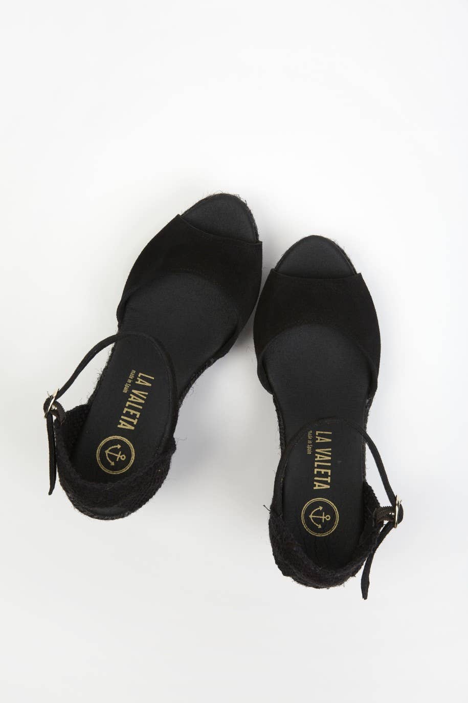 La Valeta Espadrilles-Ibera Factory Shoes slu - Wholesale Lifestyle Sneakers - Women's - Charlene Peep Toe Black | High Black Wedges9