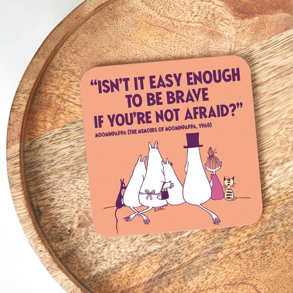 Moomin US Official - Wholesale Coasters - Moomin Be Brave The Memoires Of Moominpappa Quote Wooden Single Coaster4