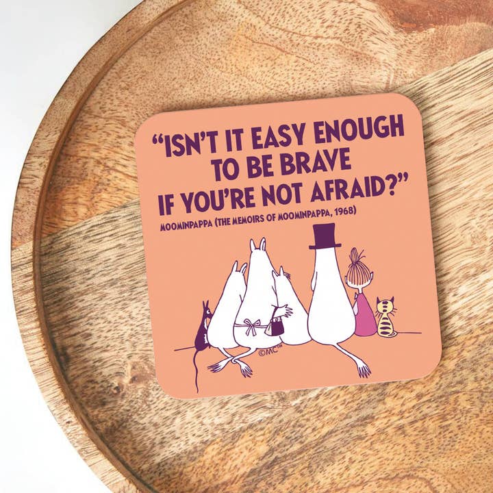Moomin US Official - Wholesale Coasters - Moomin Be Brave The Memoires Of Moominpappa Quote Wooden Single Coaster4