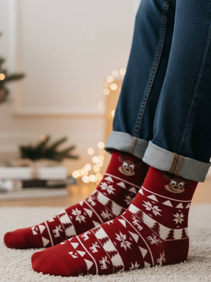 GERMO røde bomuldsjulesokker for engroshandel hos Sokisahtel I BestSockDrawer