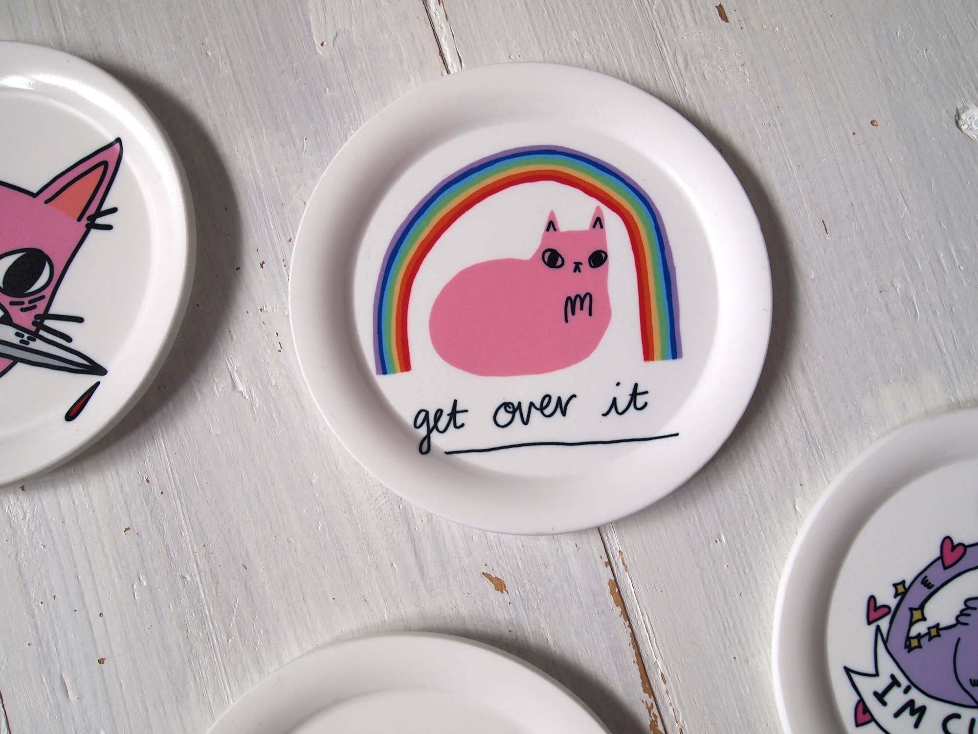 I LIKE CATS - Wholesale Jewelry Dish - Cat and rainbow trinket dish, ring dish, coaster6