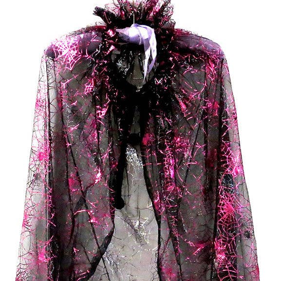 Cape noire avec toile d'araignée rose vif pour la vente par Wenchoice