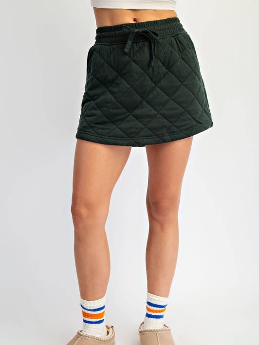 S337037-Adjustable waistband Quilted Mini Skirt for wholesale by Sunday Morning
