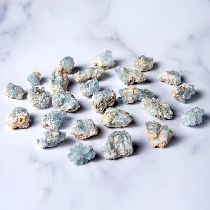 Tree of Life Gems - Wholesale Spiritual Stone/Crystal - Madagascar Celestite Crystal Druzy Sky Blue Geode Mineral 1 pc. (Various Sizes)1