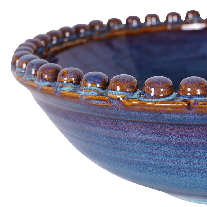 The Libra Company - Wholesale Decorative Plate/Dish/Bowl - Mediterranean Reactive Glaze Ceramic Bowl Blue