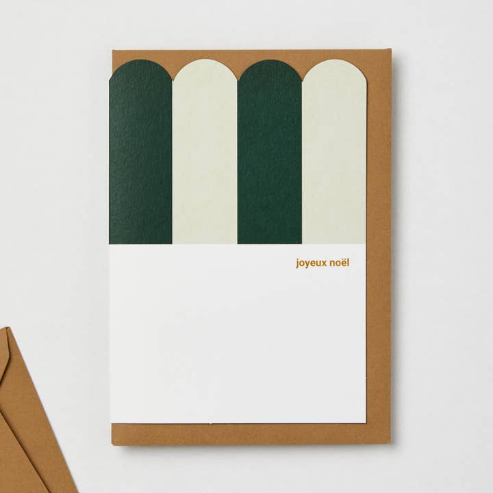 Kinshipped – Großhandel Weihnachtskarte – WEIHNACHTSKARTE, MOTIV: SCALLOP JOYEUX NOEL GREEN0