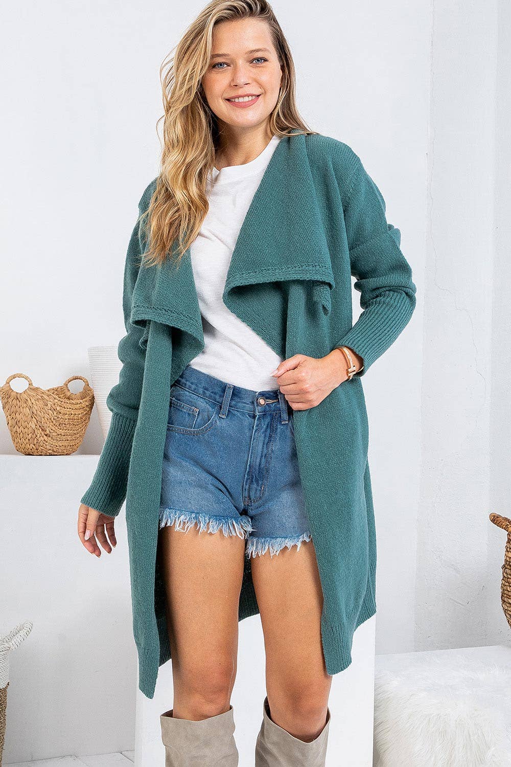 Sweet Lovely by Jen – Engroshandel Cardigan - Dame – BLØD STRIKTRØJE MED ÅBEN FRONT LANG CARDIGAN31