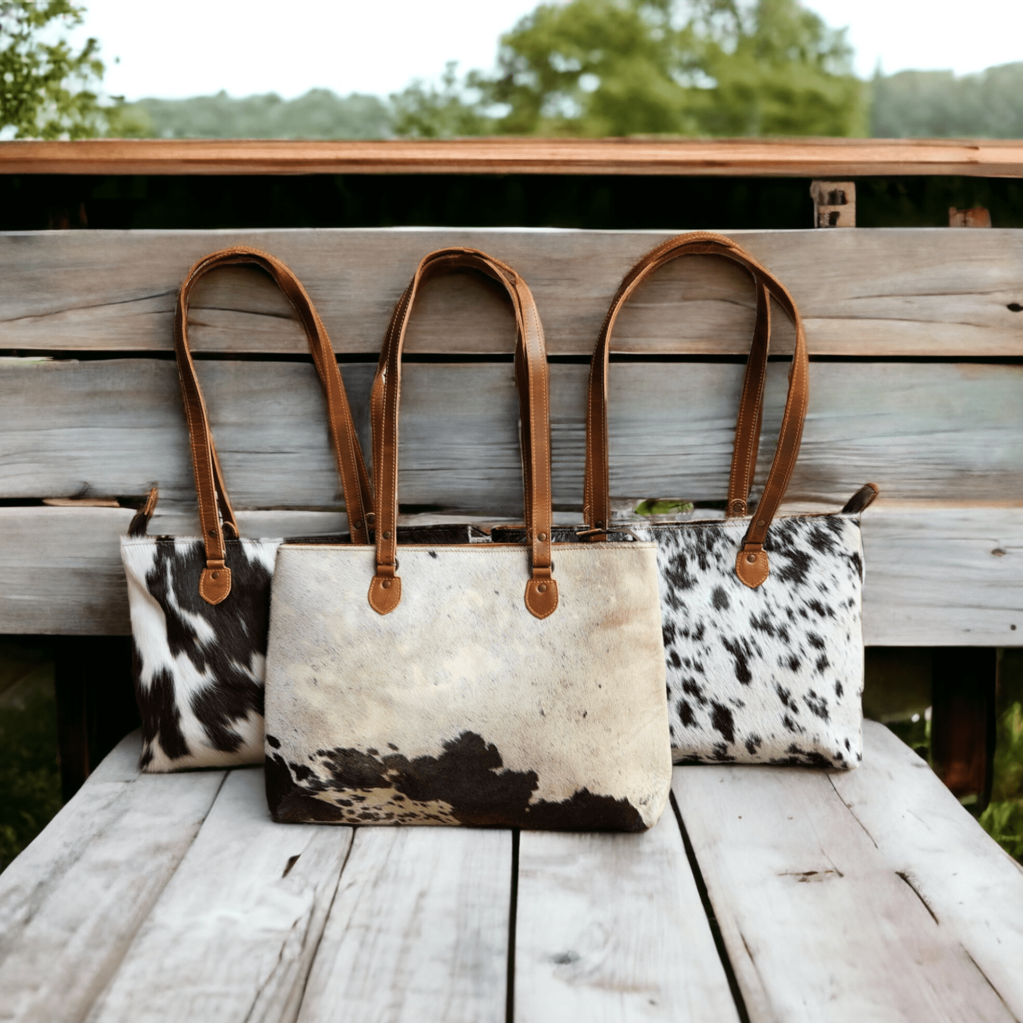 Ranch Junkie - Wholesale Tote Bag - Women's - Genuine Cowhide Large Tote Highlands Black Cowhide Tote13