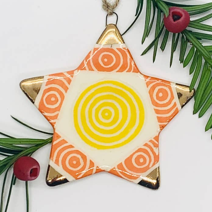 Holiday Ornament #6 for wholesale by Stefani Threet Ceramics