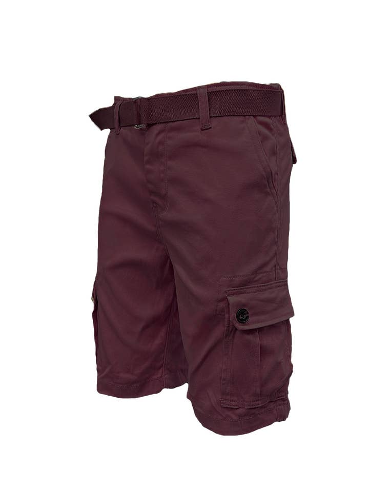 WEIV - Wholesale Shorts - Men's - CS002 Mens Casual Cotton Belted Cargo Shorts