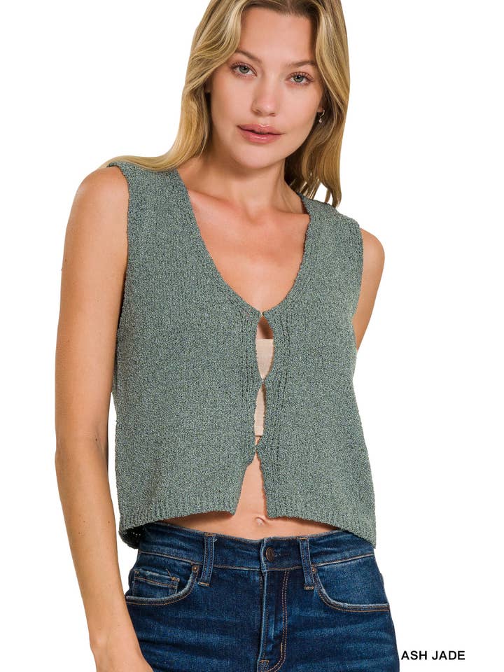 Vanilla Monkey - Wholesale Knit Top - Women's - Hook & Eye Sweater Vest