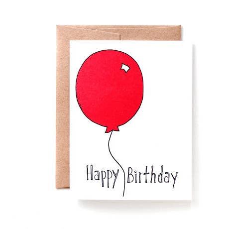 Yellow Daisy Paper Co. - Wholesale Birthday Card - Big Red Balloon Birthday Card