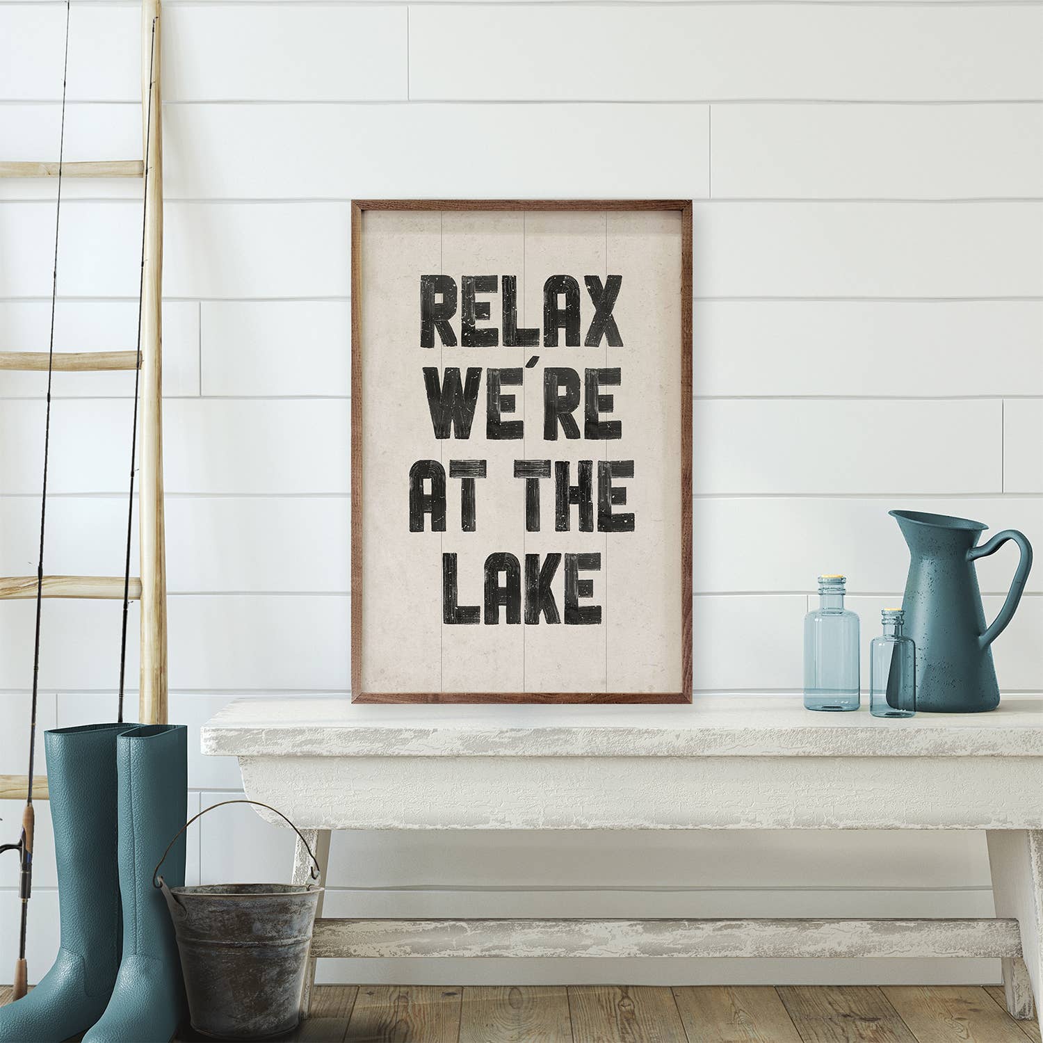 Kendrick Home - Wholesale Wood Wall Art - Relax We'Re At The Lake1