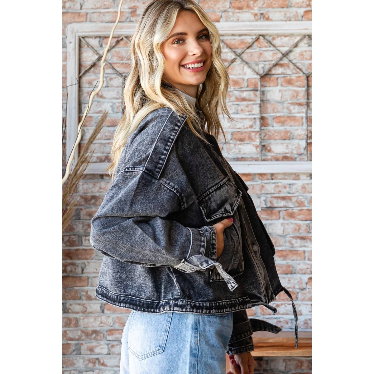 Veveret – Casaco de ganga - Mulher por atacado – Blusão Denim Utility de Bolso Duplo14