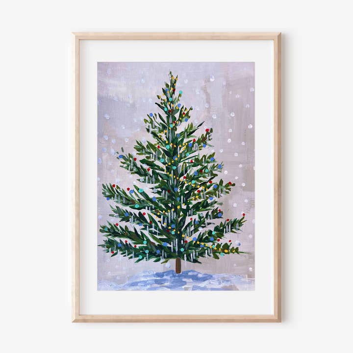 Stampa d'Arte Albero di Natale 11" x 14" per la vendita all'ingrosso da parte di Kaley Alie Art