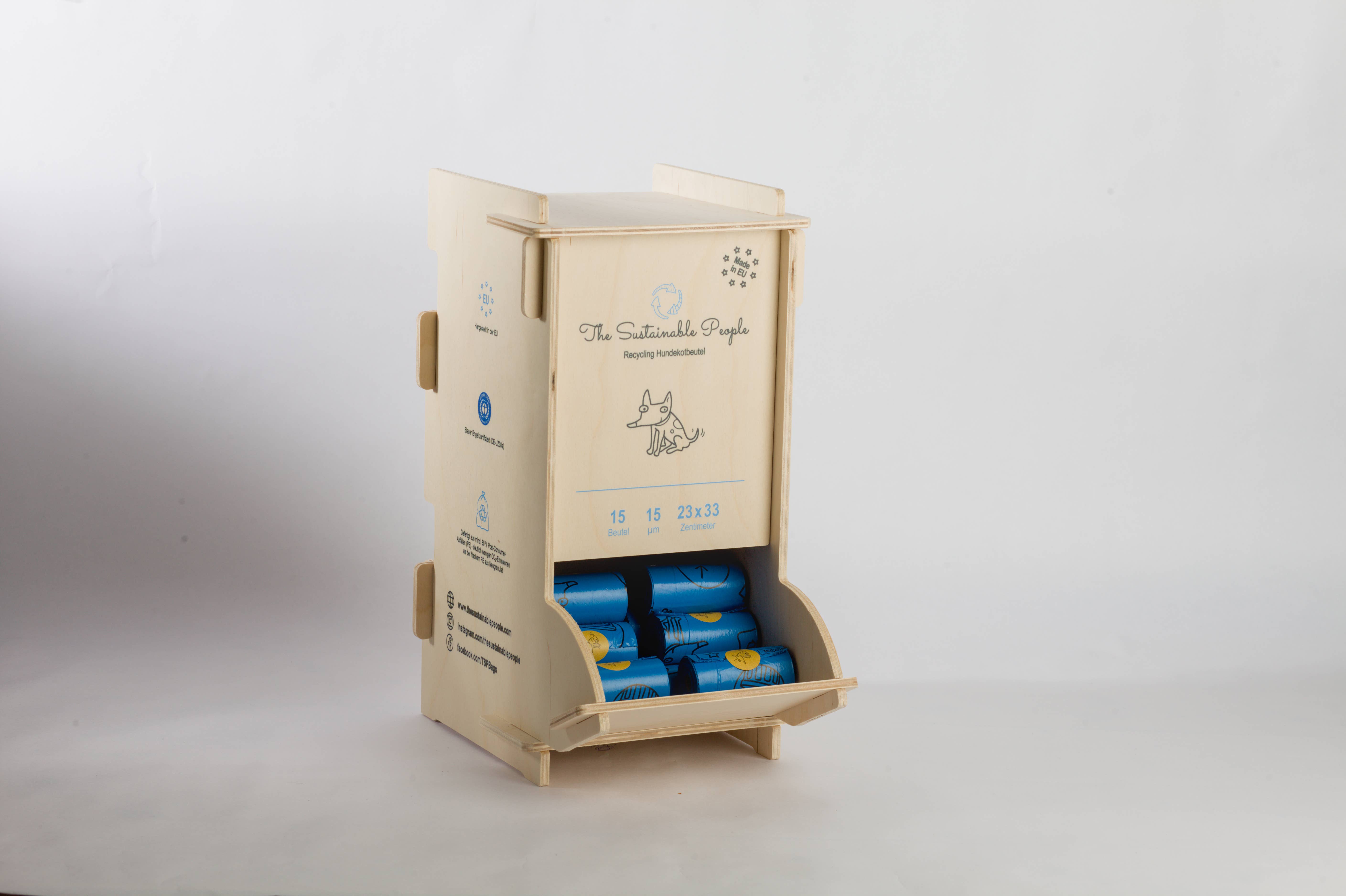 The Sustainable People - Wholesale Pet Poop Bag Dispenser - Product display for recycled dog poop bags4