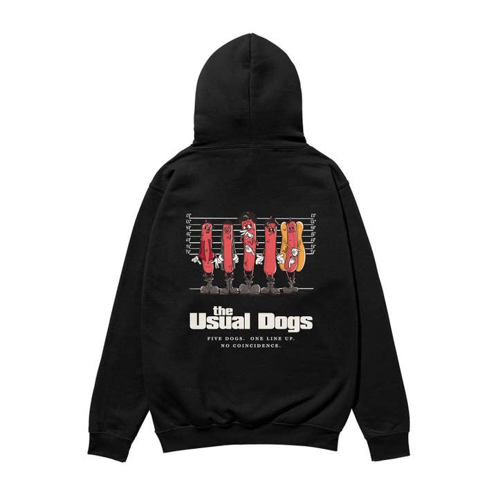 The Usual Dogs Heavyweight Organic Hoodie Black for wholesale by Weekend Concept