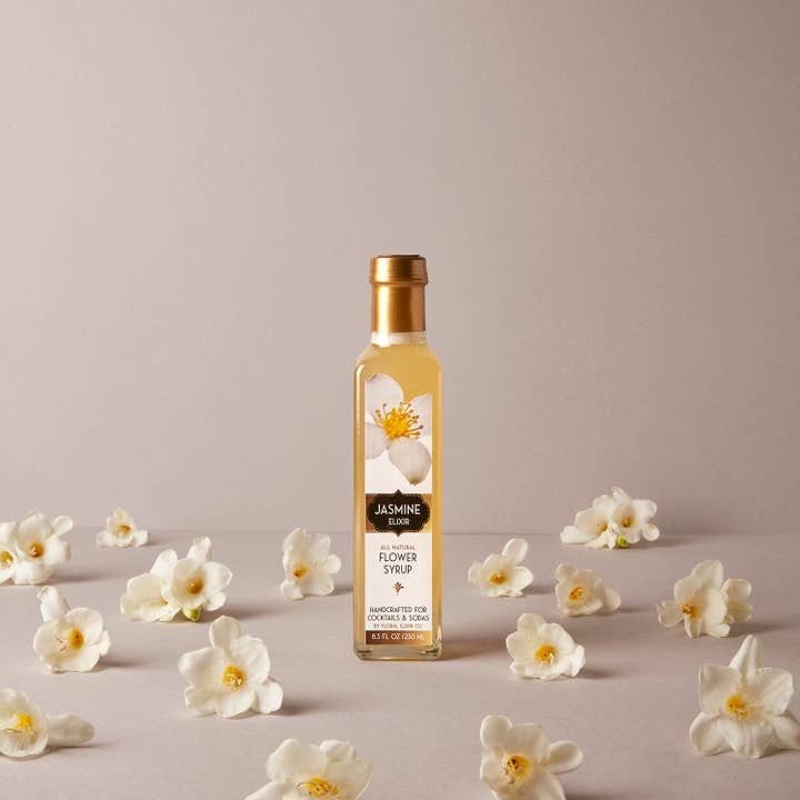 Floral Elixir Co. - Vendita all'ingrosso Mix/sciroppo per cocktail - Elisir al gelsomino. Sciroppo per cocktail e soda completamente naturale.