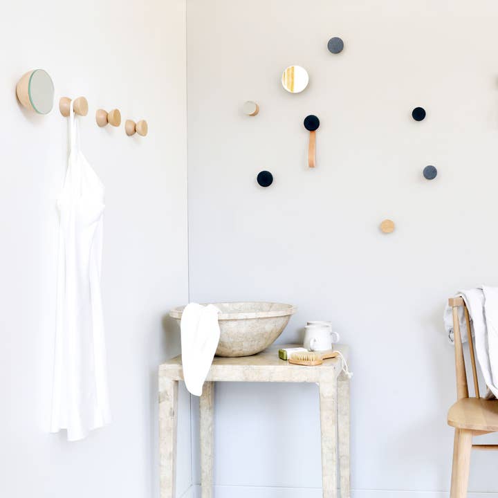 5mm Paper - Wholesale Wall Hook - Wood & Ceramic Coat Hook / Hanger Leather Strap - Dark Blue4