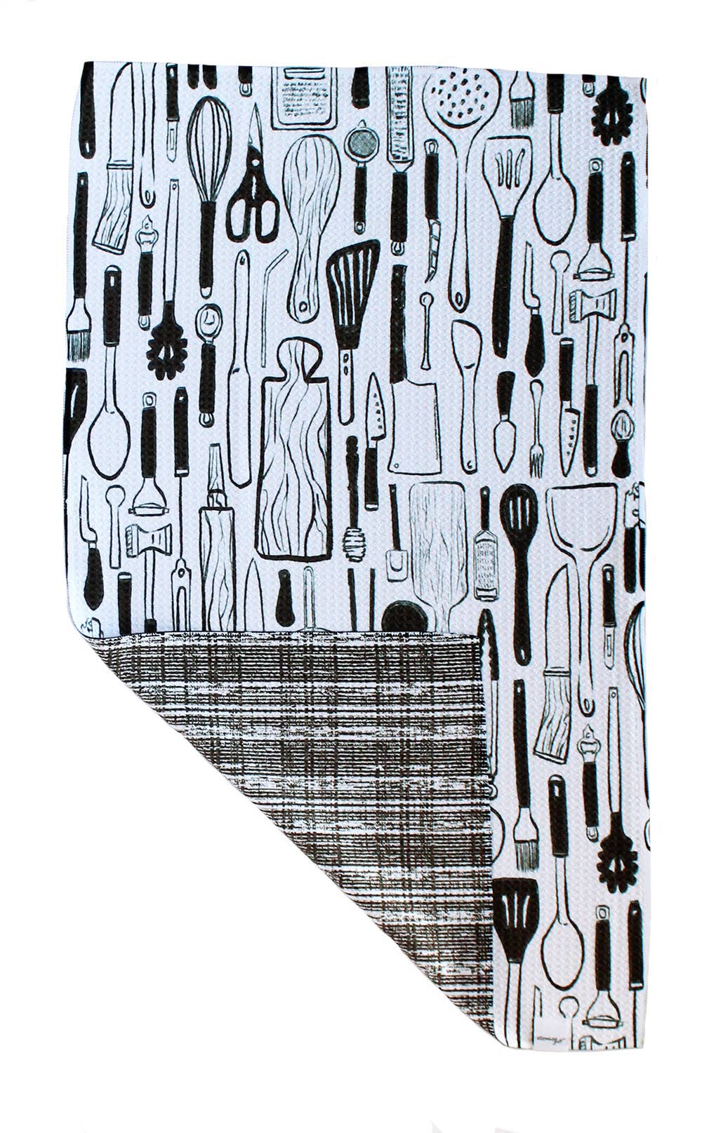 ellembee gift - Wholesale Tea Towel - Black and White Kitchen Utensils | two sided kitchen towels2