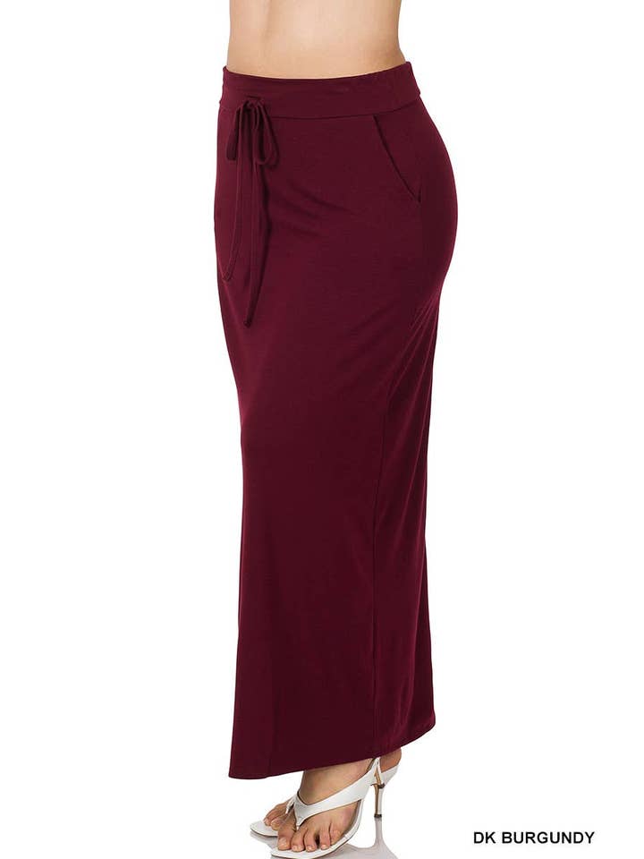 Vanilla Monkey - Wholesale Skirt - Women's - Plus Maxi Skirt Drawstring & Pockets