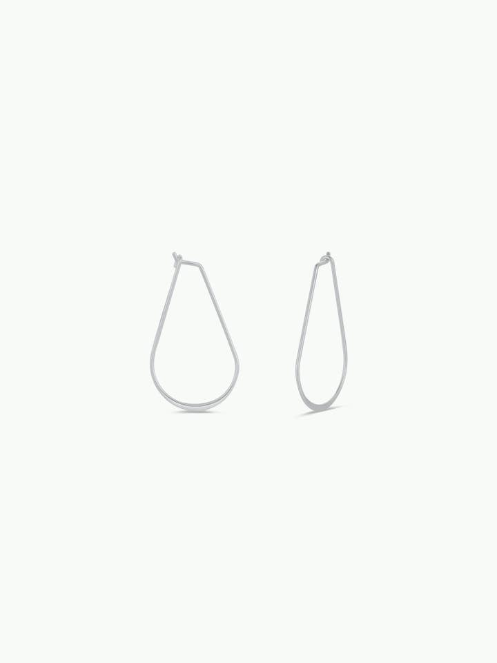 Silver Long Oval Hoop for wholesale by JaxKelly