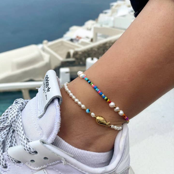 Christina Christi - Venta al por mayor Pulsera tobillera - Tobilleras de perlas y cuentas hechas a mano para mujer3