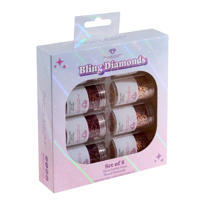 Bling Diamonds – Warm Earthly Tones Round (Set of 8) for wholesale by Diamond Art Club