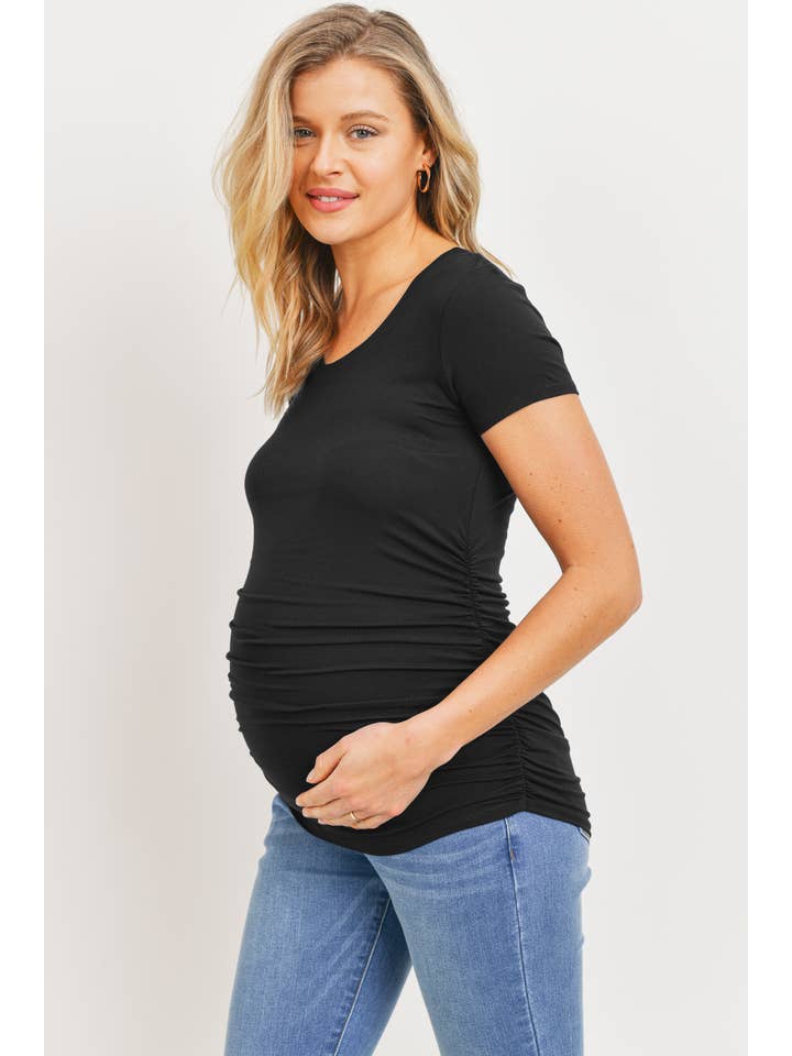 Hello Miz - Wholesale Top - Maternity - Ruched Short Sleeve Maternity T-Shirt