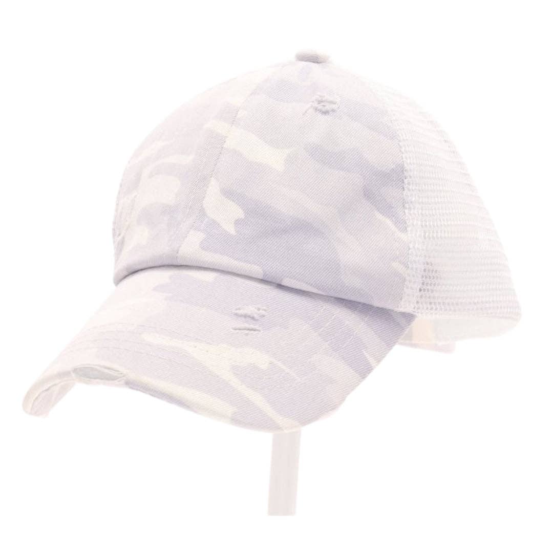 C.C Beanie - Vendita all'ingrosso Cappellino da baseball - Bambini - Pallone CC a coda di cavallo alta con motivo mimetico invecchiato, per bambini1