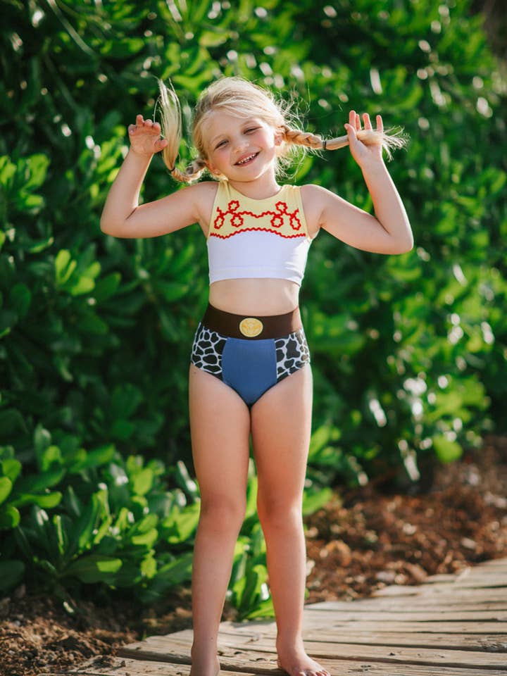 Cowgirl 2 Piece swimsuit with SPF50 Sun Protection for wholesale by Only Little Once